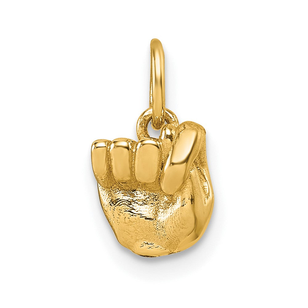 14K Gelbgold American Zeichen Language Alphabet Fingerspelling Zeichen T Anhänger