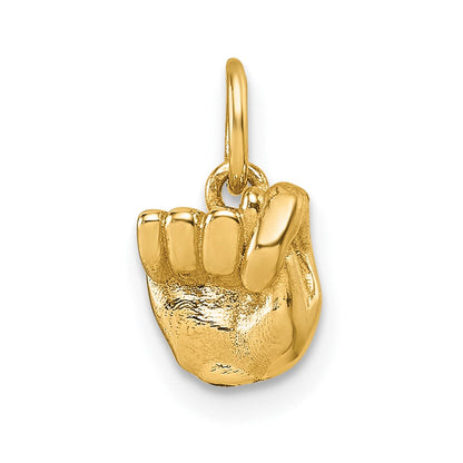 14K Gelbgold American Zeichen Language Alphabet Fingerspelling Zeichen T Anhänger
