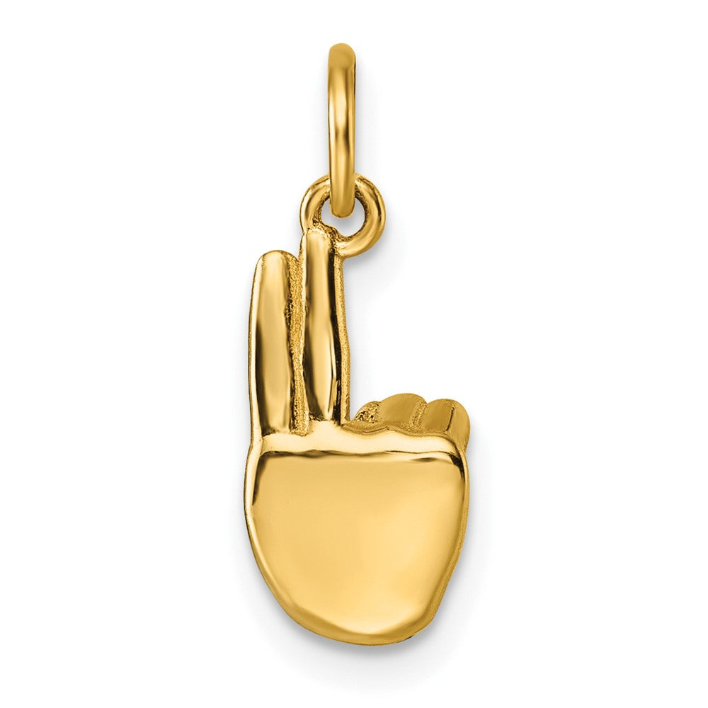 14K Gelbgold American Zeichen Language Alphabet Fingerspelling Zeichen U Anhänger