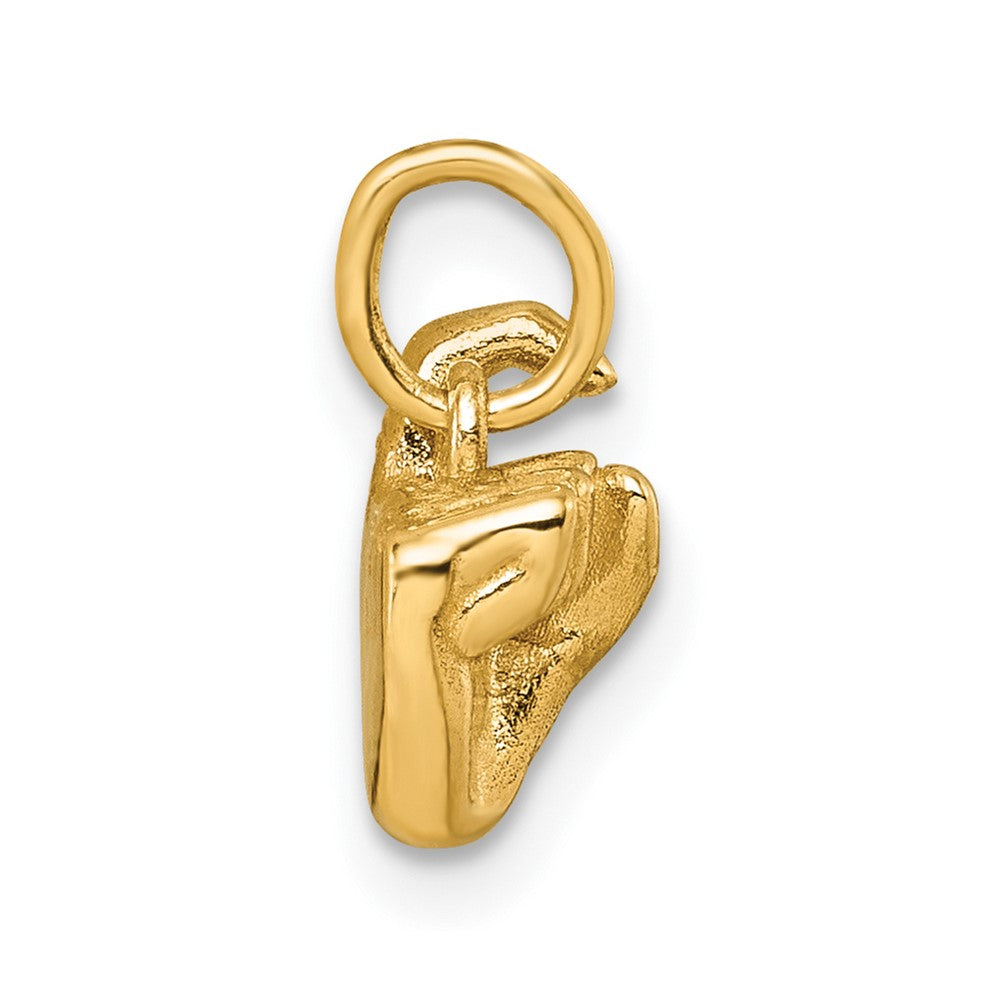 14K Gelbgold American Zeichen Language Alphabet Fingerspelling Zeichen X Anhänger