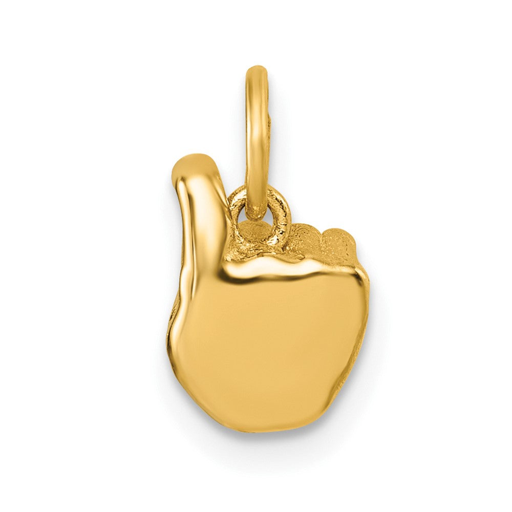 14K Gelbgold American Zeichen Language Alphabet Fingerspelling Zeichen X Anhänger