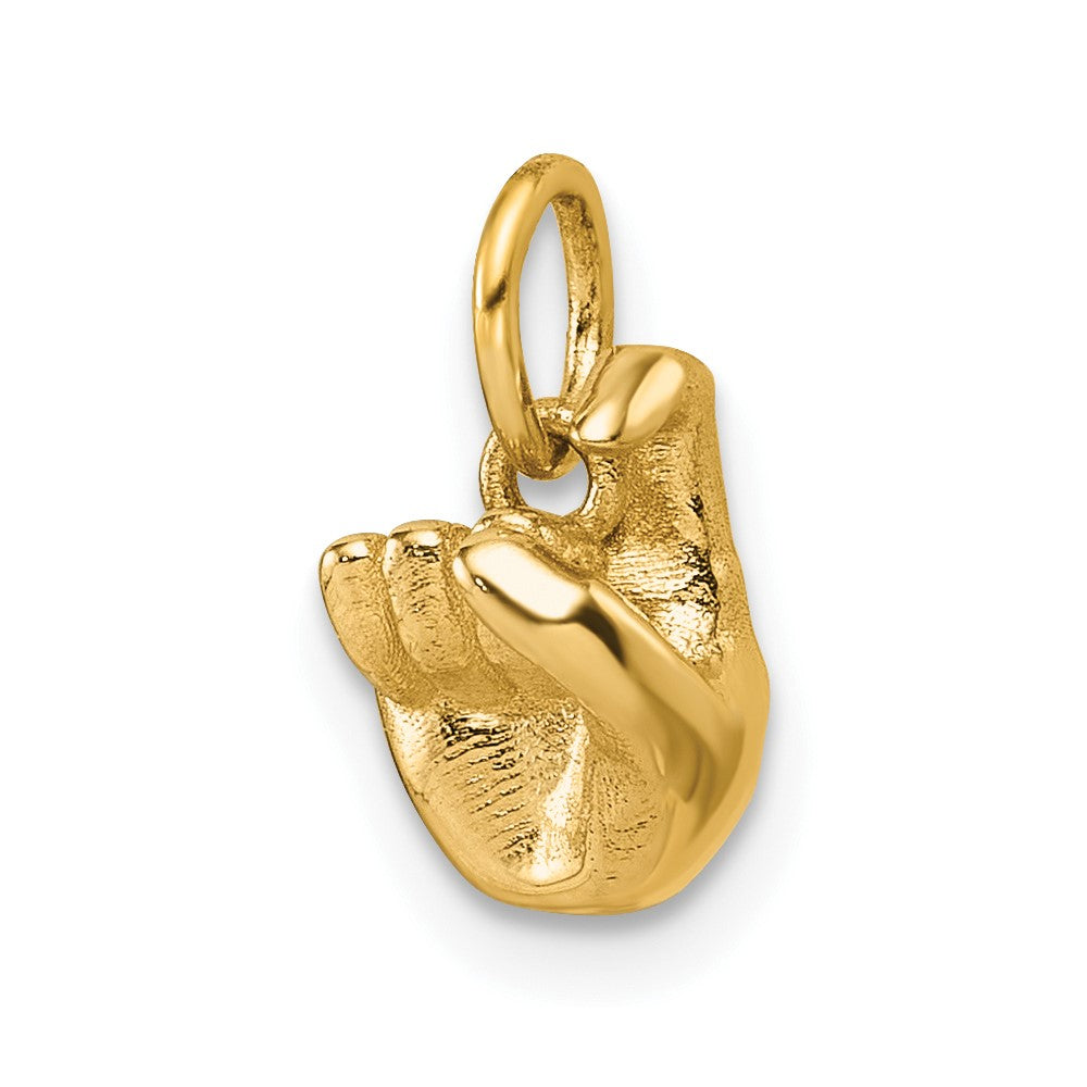 14K Gelbgold American Zeichen Language Alphabet Fingerspelling Zeichen X Anhänger