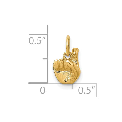 14K Gelbgold American Zeichen Language Alphabet Fingerspelling Zeichen X Anhänger