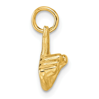 14K Gelbgold American Zeichen Language Alphabet Fingerspelling Zeichen Z Anhänger