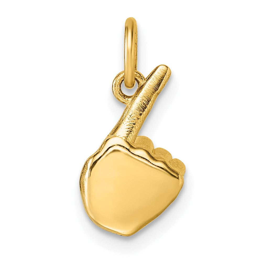 14K Gelbgold American Zeichen Language Alphabet Fingerspelling Zeichen Z Anhänger