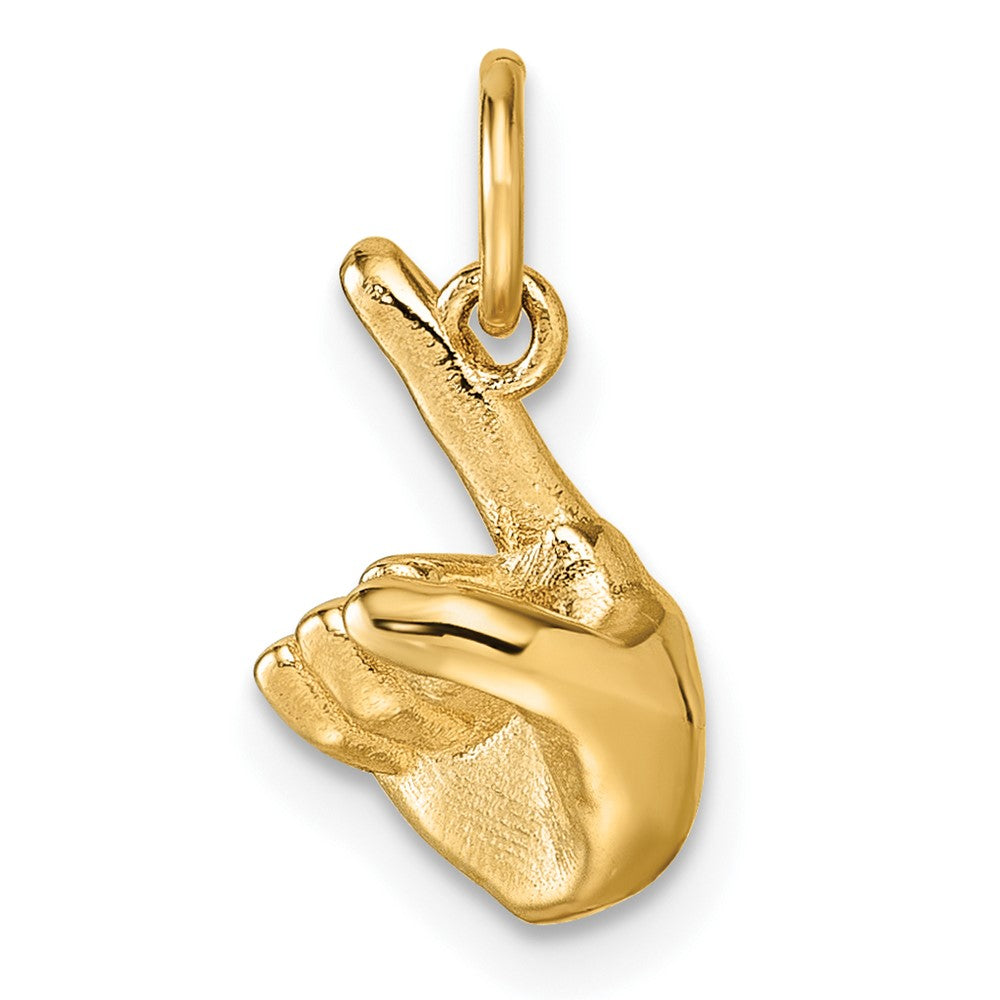 14K Gelbgold American Zeichen Language Alphabet Fingerspelling Zeichen Z Anhänger
