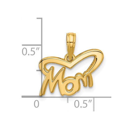 14K Gelbgold Poliert Mama Anhänger