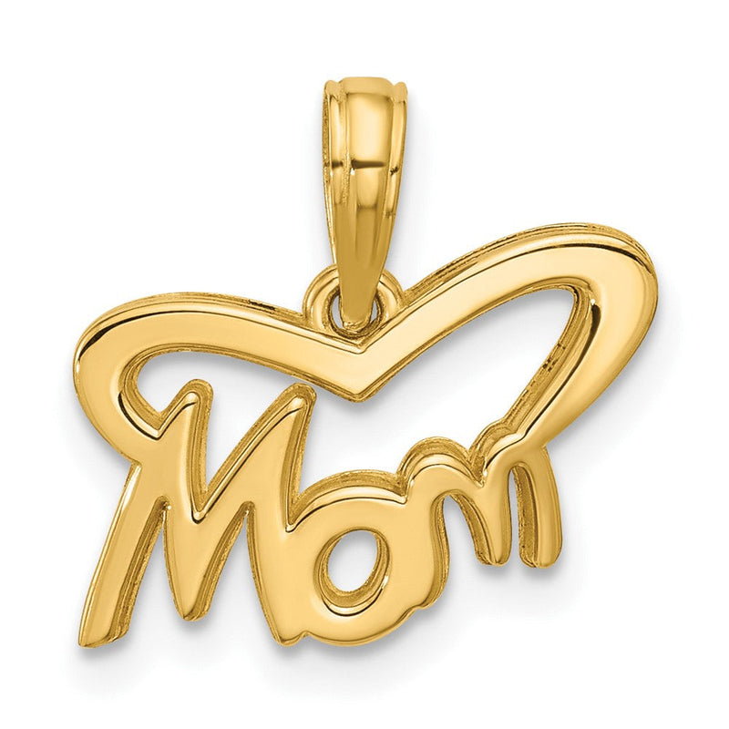 14K Gelbgold Poliert Mama Anhänger