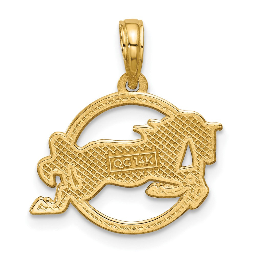 14K Gelbgold Poliert Mustang Anhänger