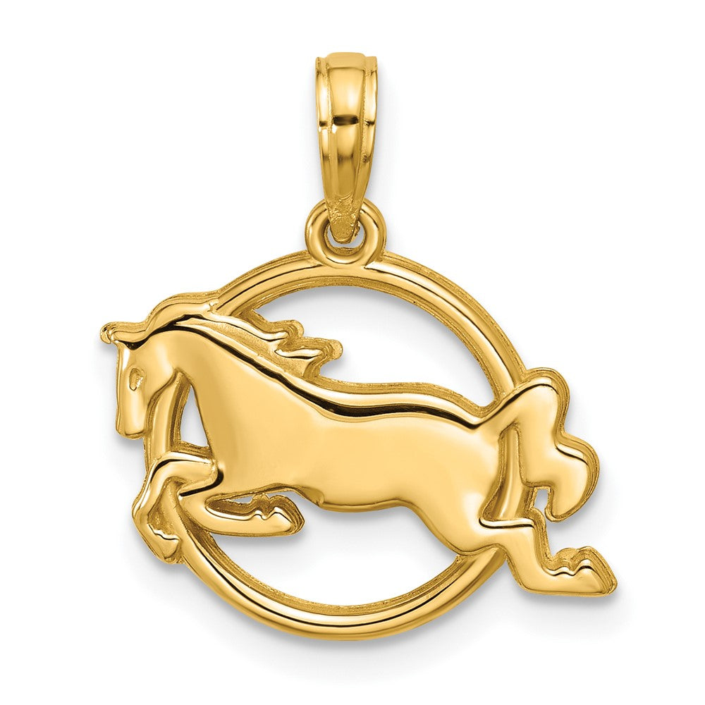 14K Gelbgold Poliert Mustang Anhänger