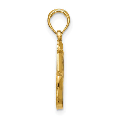 14K Gelbgold Poliert Stirrups Anhänger