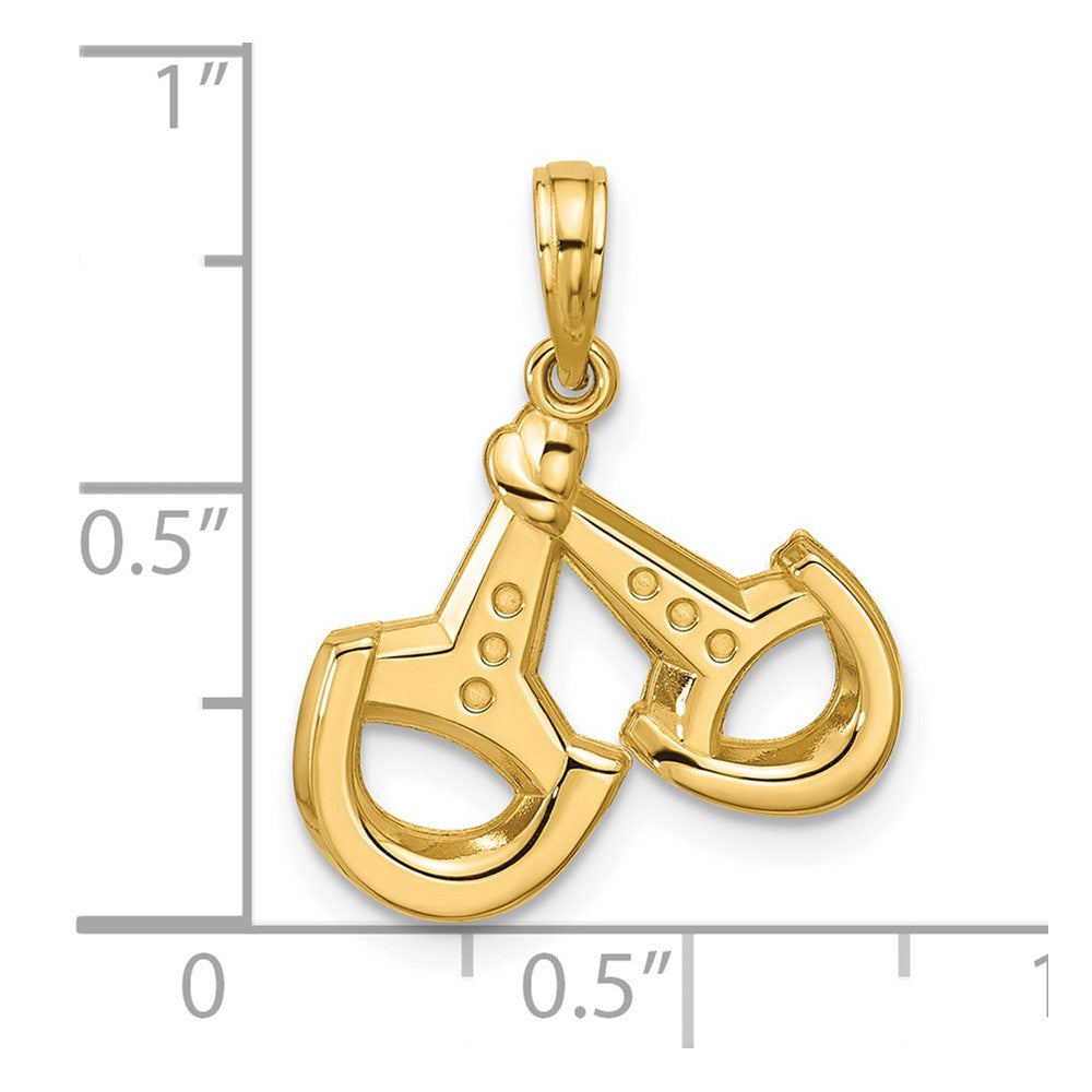 14K Gelbgold Poliert Stirrups Anhänger