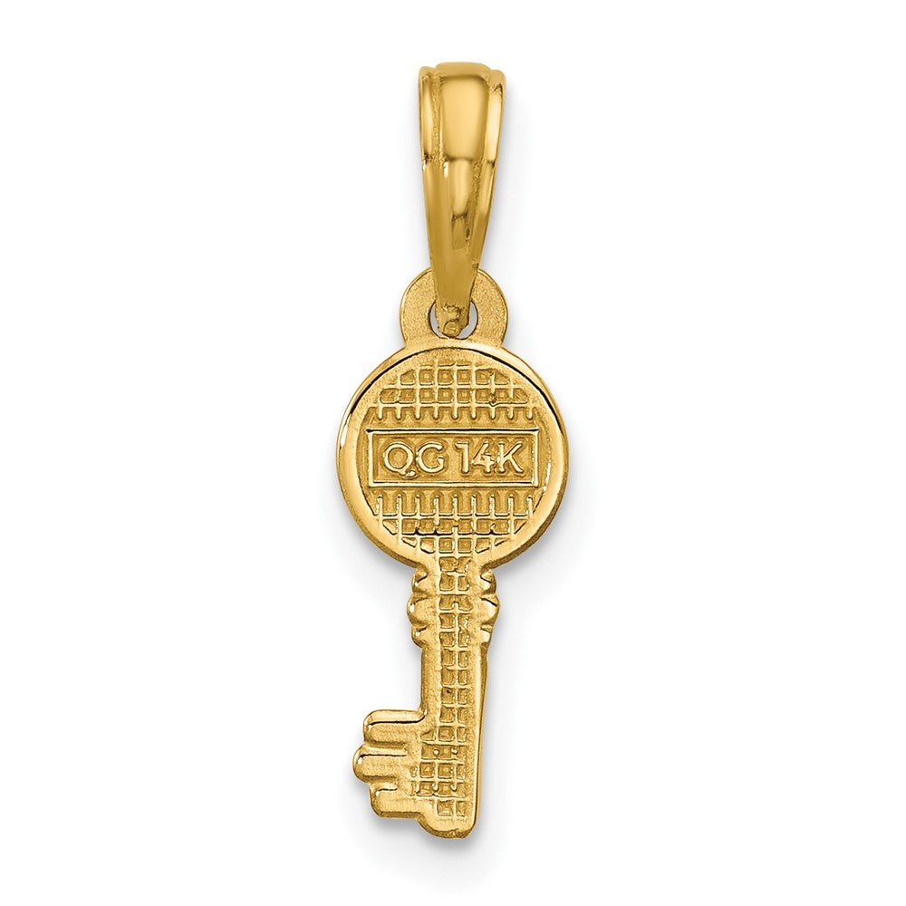 14K Gelbgold Poliert Herz Key Anhänger