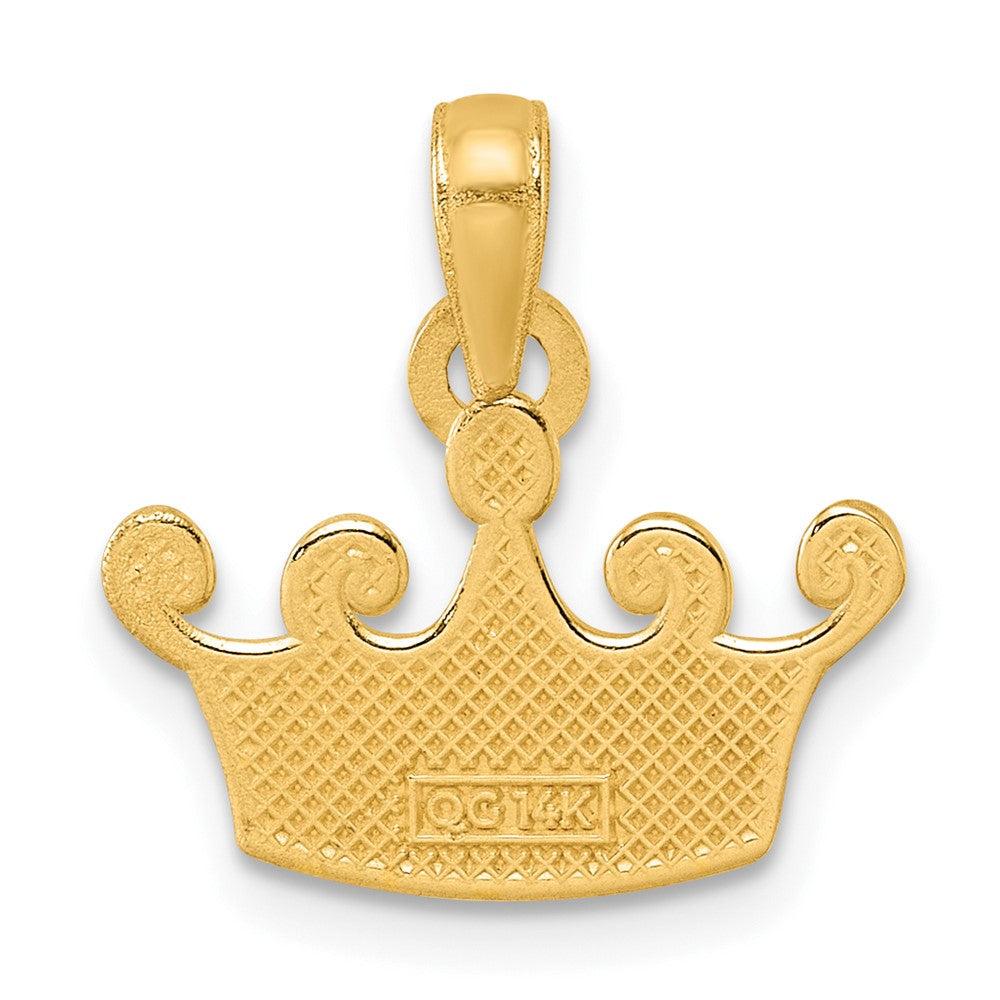 14K Gelbgold Poliert Krone Anhänger