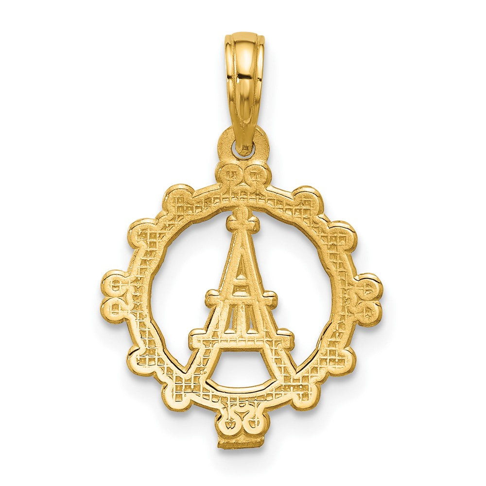 14K Gelbgold Poliert Eiffel Tower Anhänger