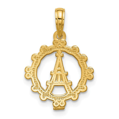 14K Gelbgold Poliert Eiffel Tower Anhänger