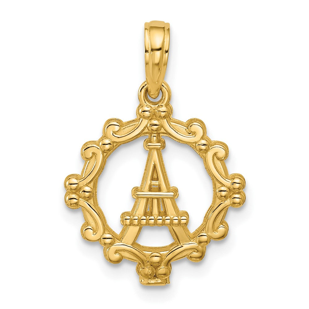 14K Gelbgold Poliert Eiffel Tower Anhänger