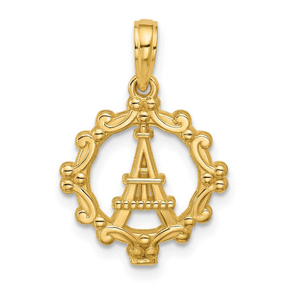 14K Gelbgold Poliert Eiffel Tower Anhänger
