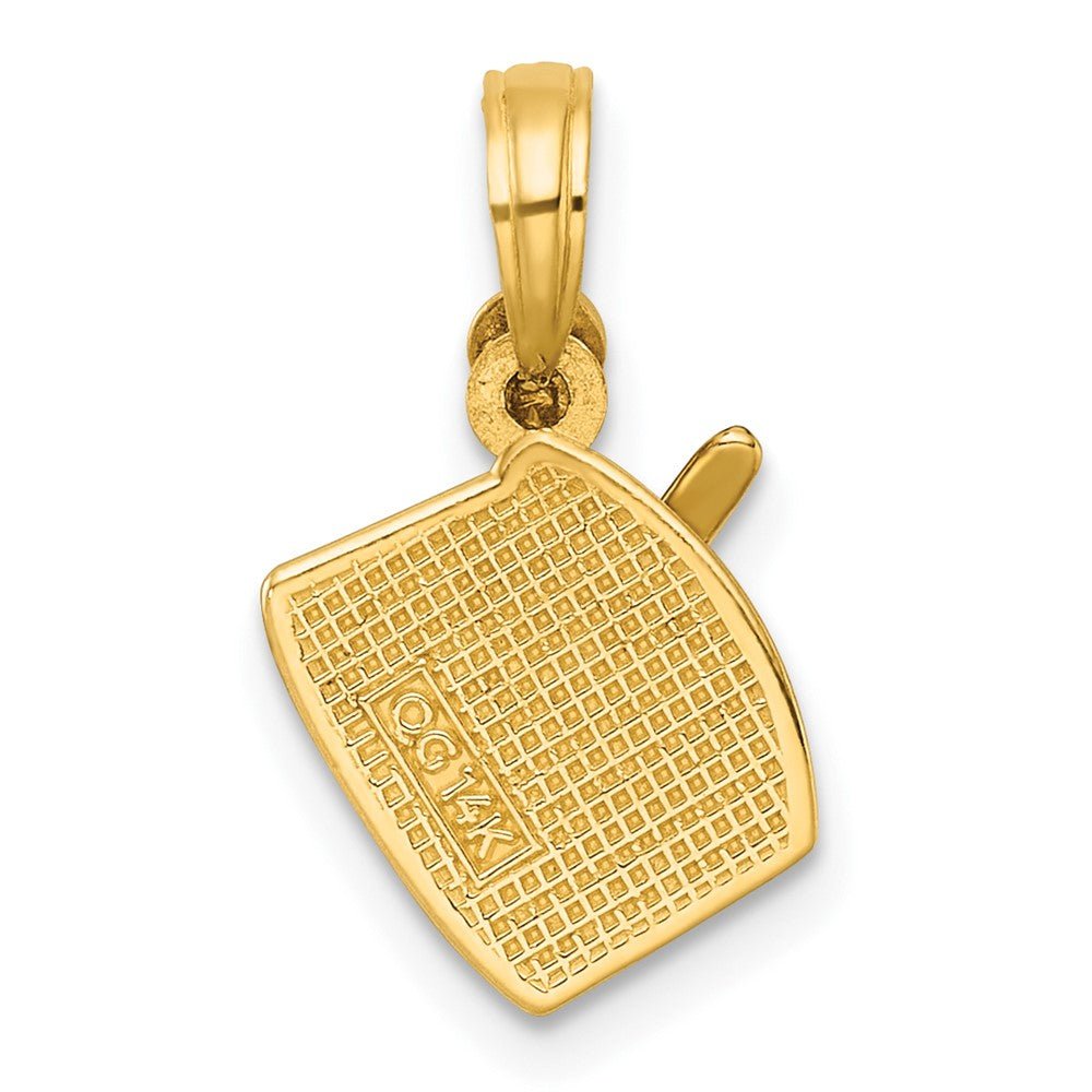 14K Gelbgold Poliert Drumsticks und Drum Anhänger