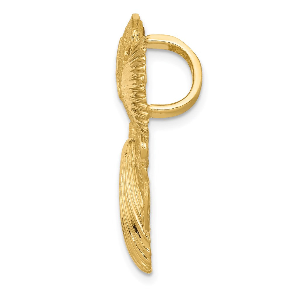 14K Gelbgold Meer Leben Diamantiert Omega Anhänger