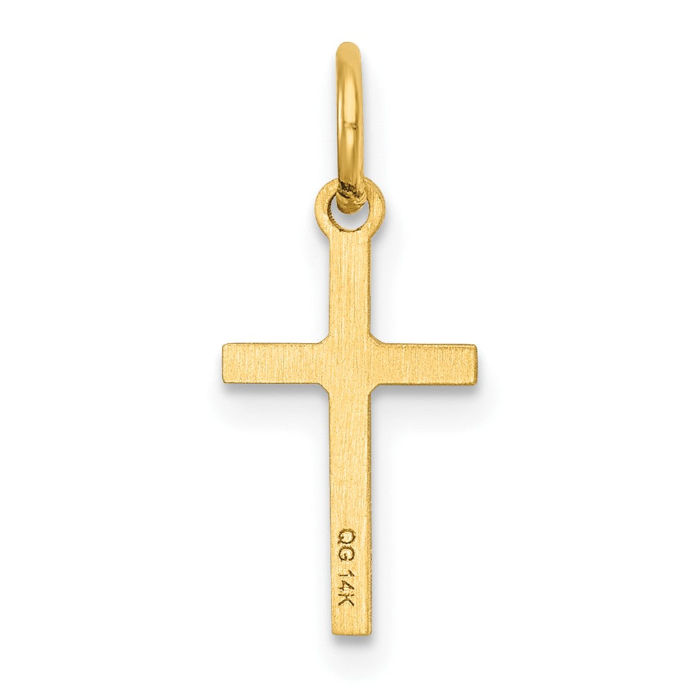 14K Gelbgold Poliert Kreuz Charm