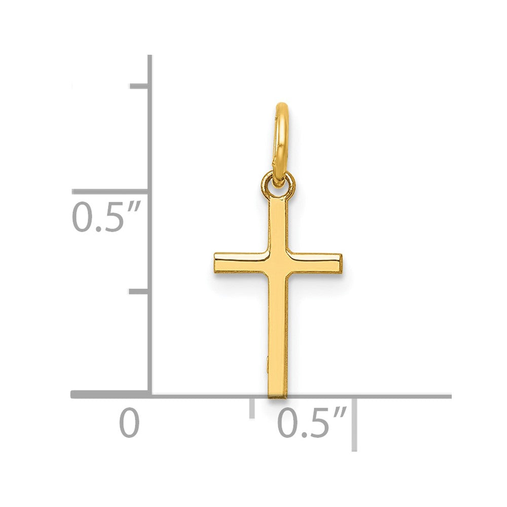 14K Gelbgold Poliert Kreuz Charm