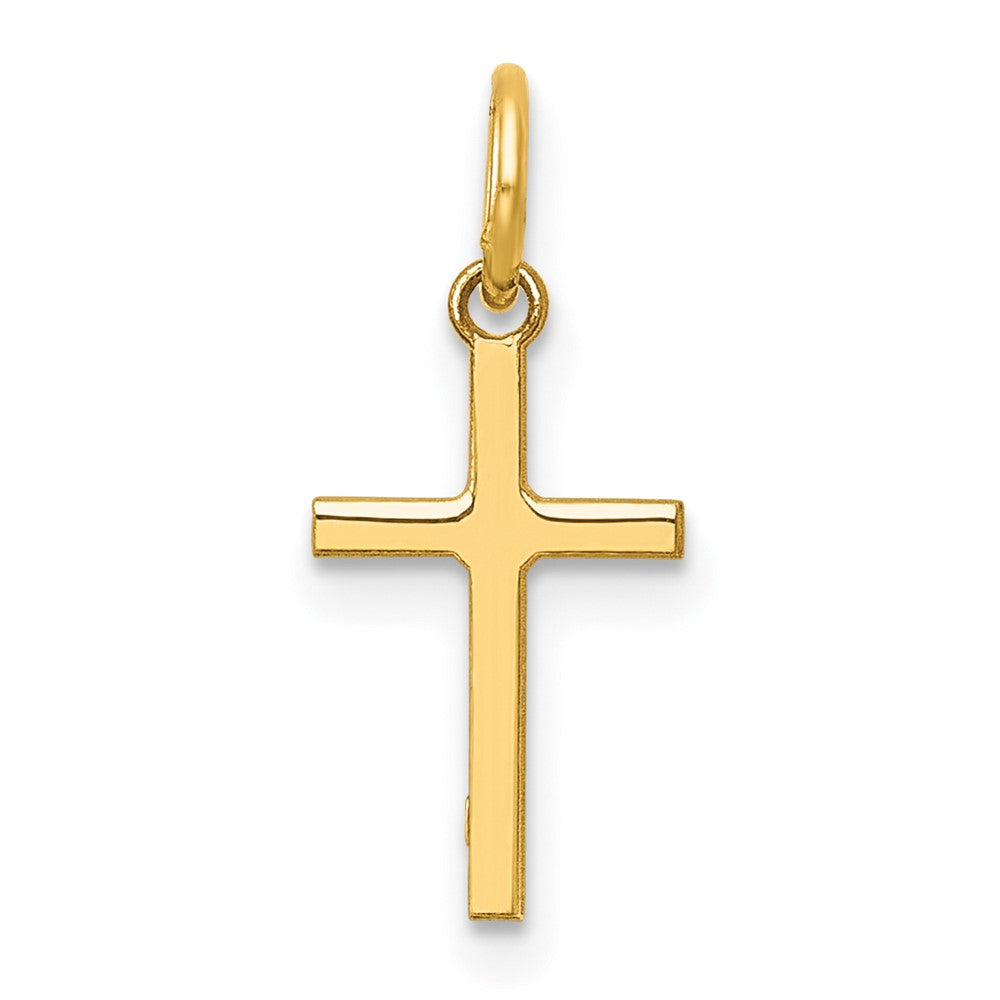 14K Gelbgold Poliert Kreuz Charm