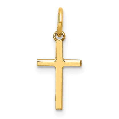 14K Gelbgold Poliert Kreuz Charm