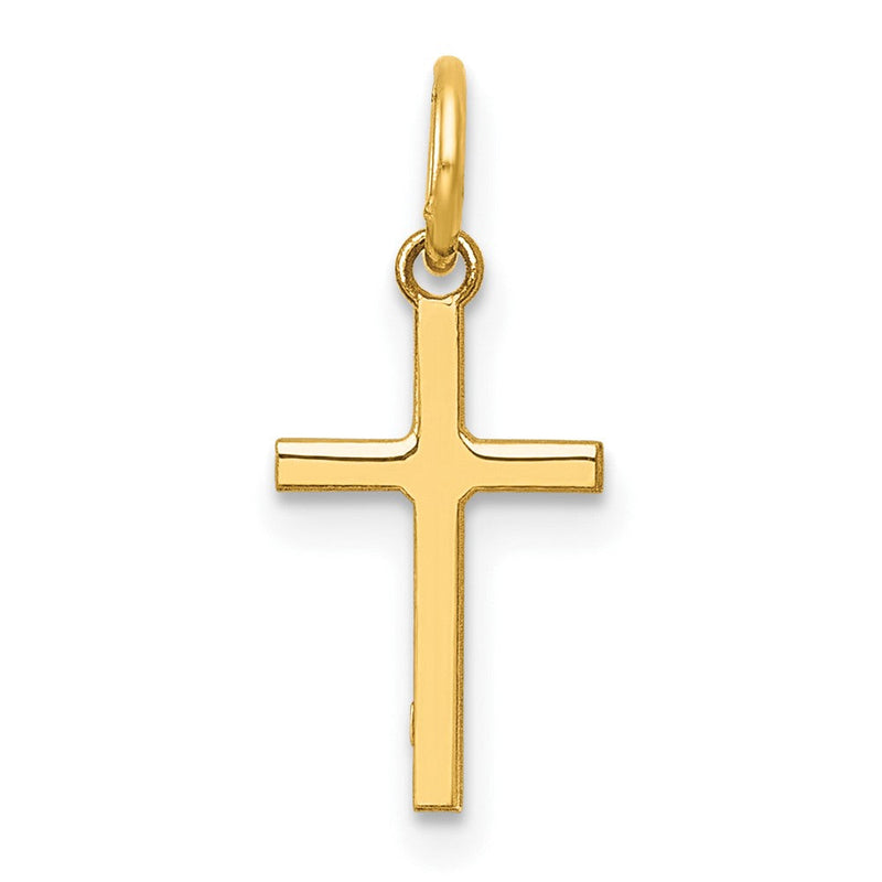14K Gelbgold Poliert Kreuz Charm