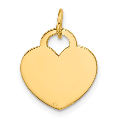 14K Gelbgold Poliertes Herzförmiges Scheiben-Anhänger** Wait, let me correct the grammar: **14K Gelbgold Polierter Herzförmiger Scheibenanhänger