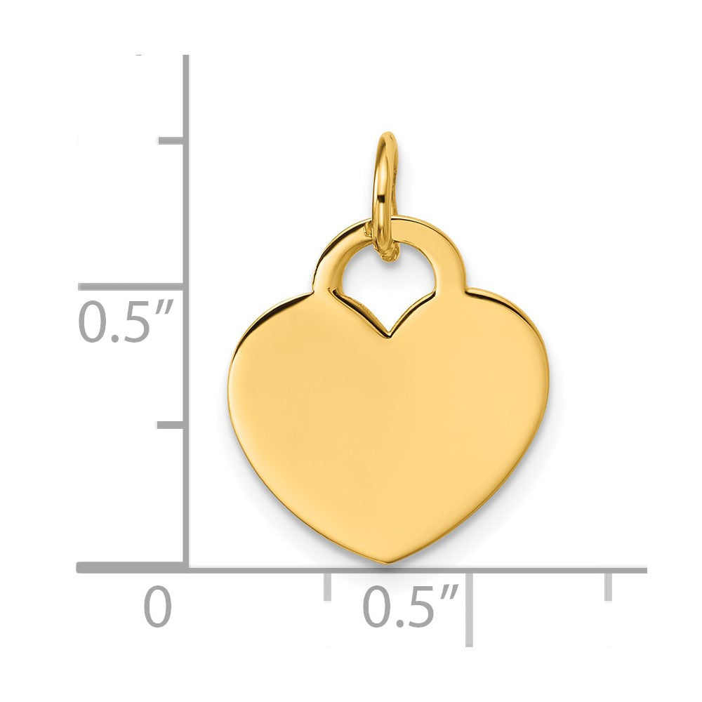 14K Gelbgold Poliertes Herzförmiges Scheiben-Anhänger** Wait, let me correct the grammar: **14K Gelbgold Polierter Herzförmiger Scheibenanhänger