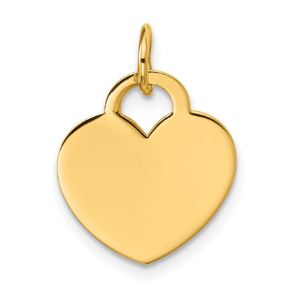 14K Gelbgold Poliertes Herzförmiges Scheiben-Anhänger** Wait, let me correct the grammar: **14K Gelbgold Polierter Herzförmiger Scheibenanhänger