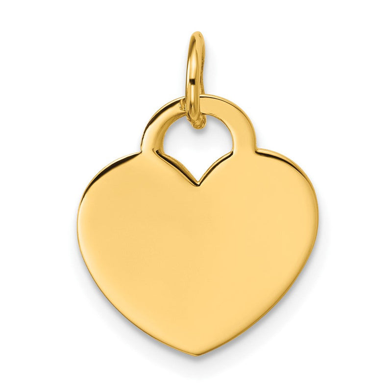 14K Gelbgold Poliertes Herzförmiges Scheiben-Anhänger** Wait, let me correct the grammar: **14K Gelbgold Polierter Herzförmiger Scheibenanhänger
