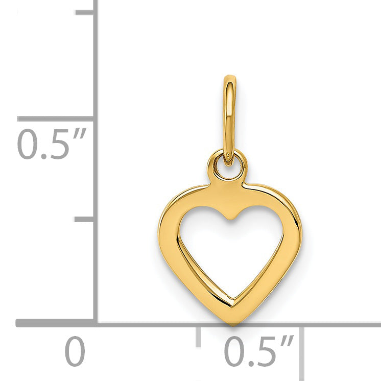14K Gelbgold Poliert Ausgeschnitten Herz Anhänger