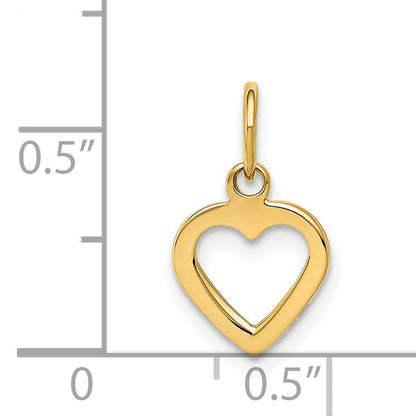 14K Gelbgold Poliert Ausgeschnitten Herz Anhänger