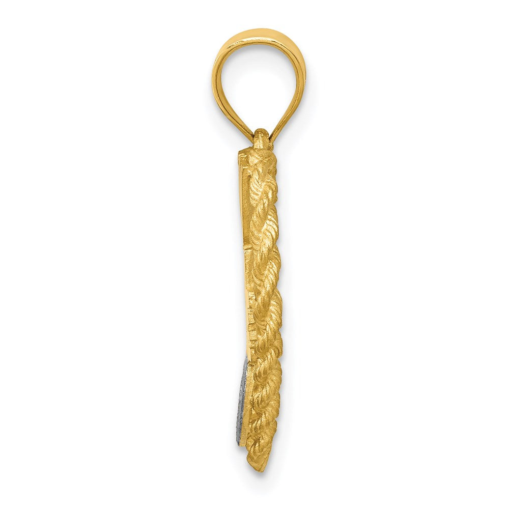 14K Gelb- und Rhodiumgold mit Rhodium "MEIN SEELENVERWANDTER"-Anhänger