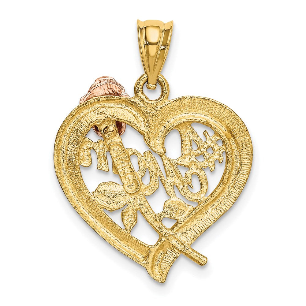 14K Bicolor Gold Charm mit Rhodium "Mom
