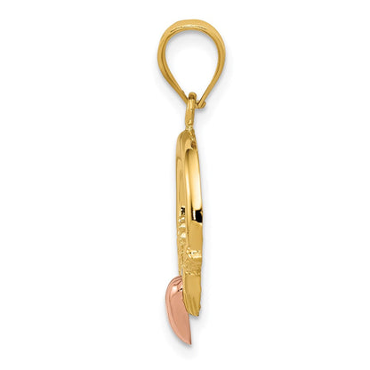 14K Bicolor-Gold Claddagh-Anhänger