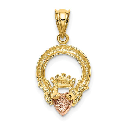 14K Bicolor-Gold Claddagh-Anhänger