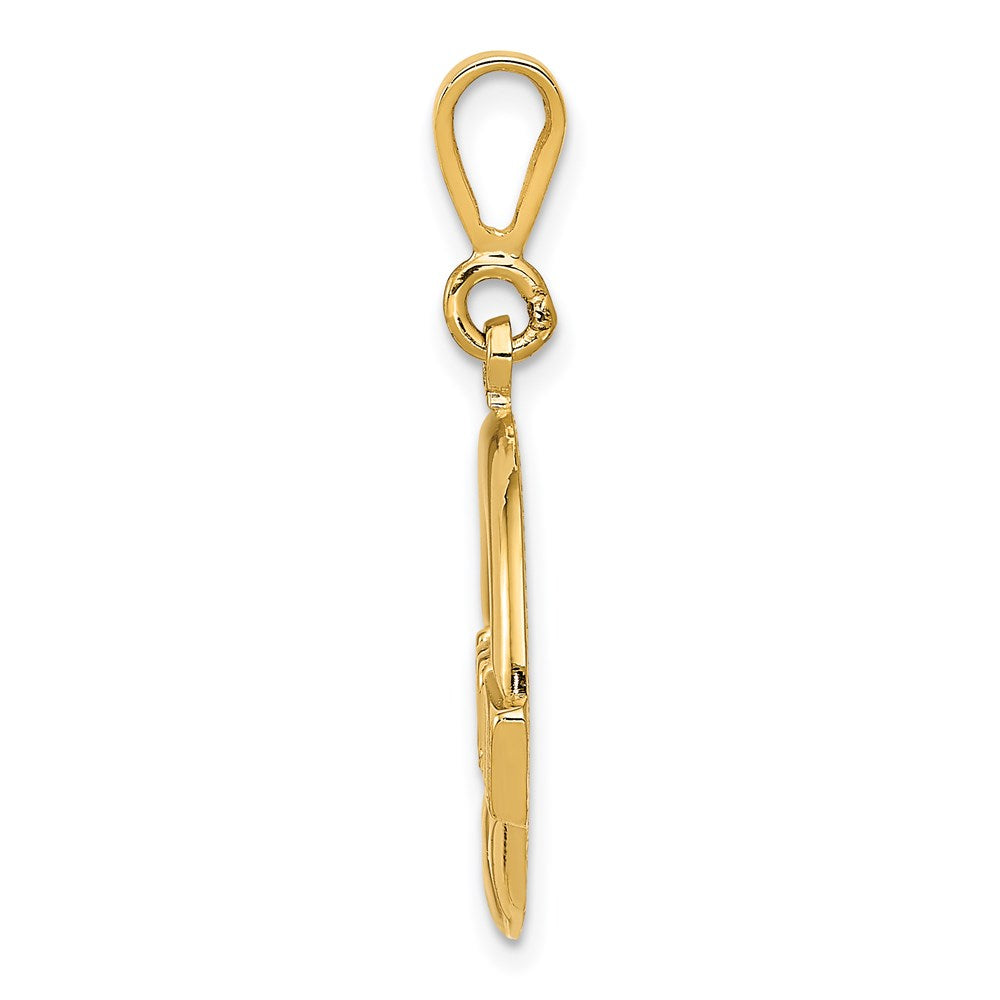 14K Gelbgold Claddagh-Anhänger