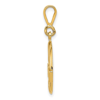 14K Gelbgold Claddagh-Anhänger