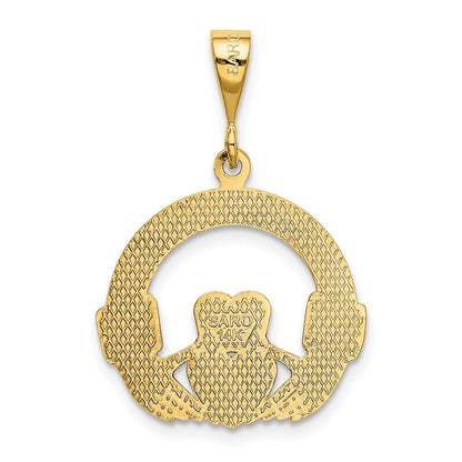 14K Gelbgold Claddagh-Anhänger