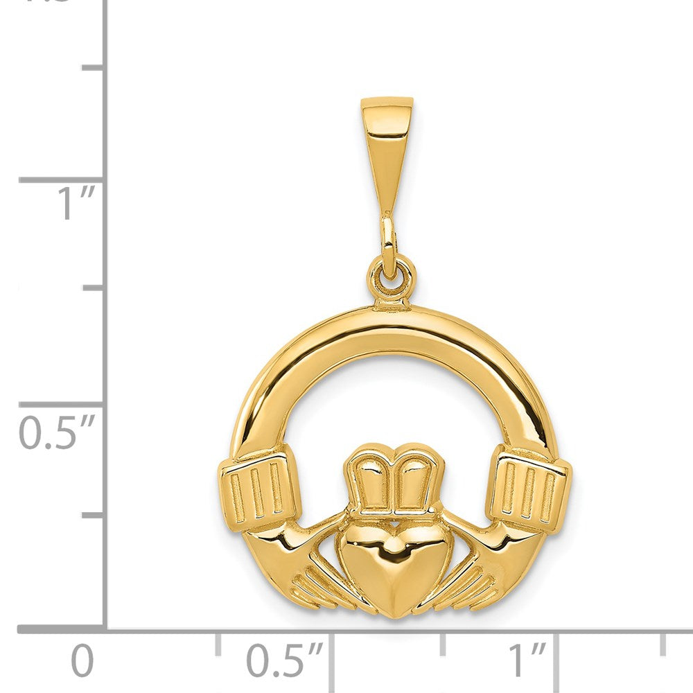 14K Gelbgold Claddagh-Anhänger