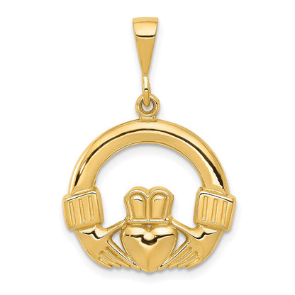 14K Gelbgold Claddagh-Anhänger