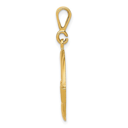 14K Gelbgold Claddagh-Anhänger