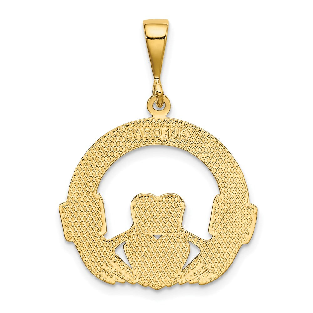 14K Gelbgold Claddagh-Anhänger