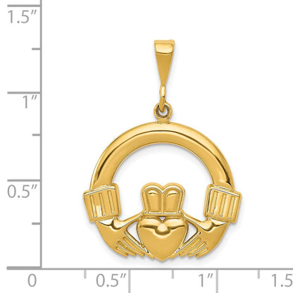 14K Gelbgold Claddagh-Anhänger