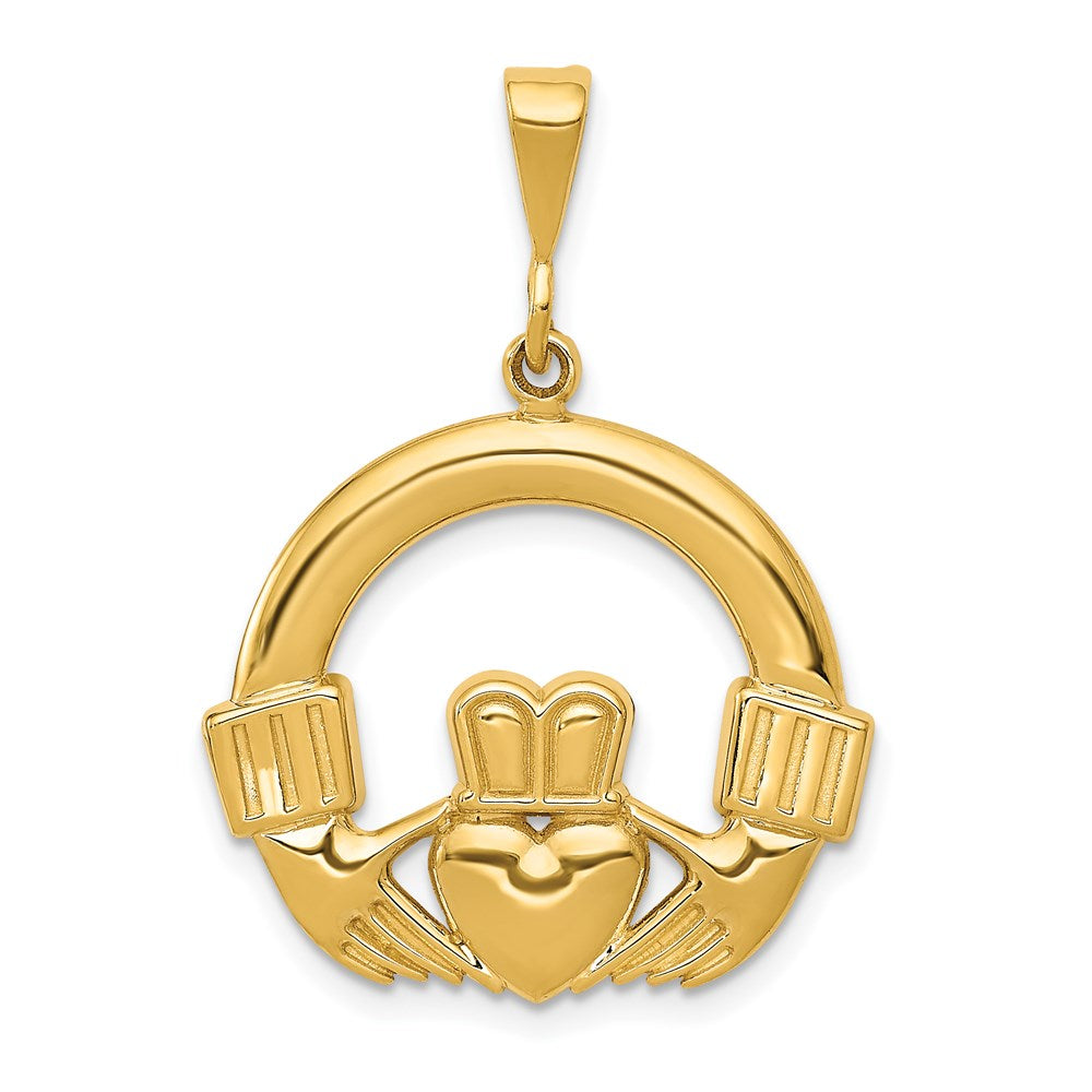 14K Gelbgold Claddagh-Anhänger