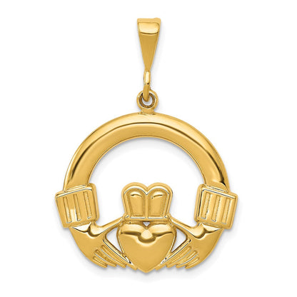14K Gelbgold Claddagh-Anhänger