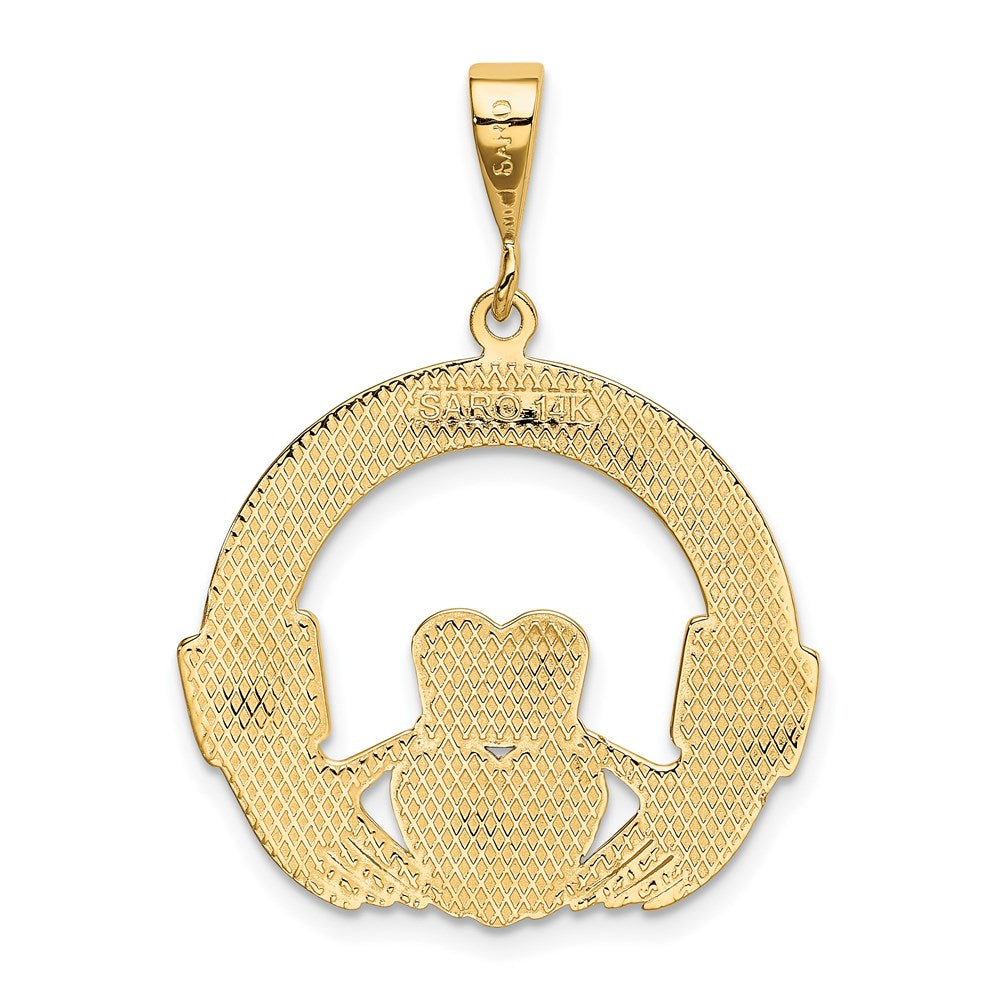 14 Karat Gelbgold Claddagh-Anhänger